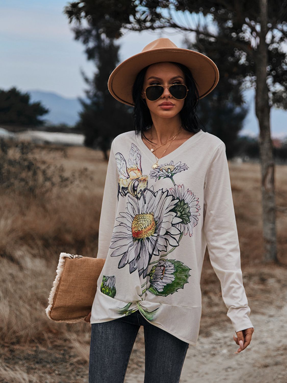 Bees N’ Me V-Neck Long Sleeve | Tee