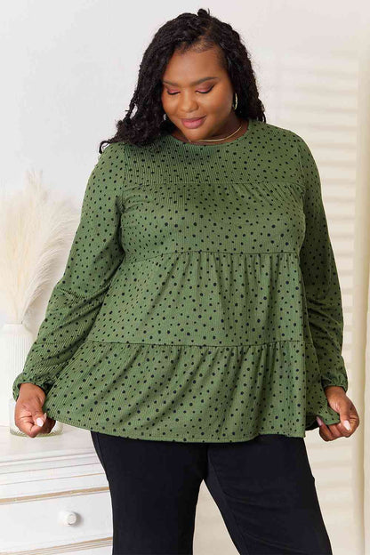 Long Puff Sleeve Polka Tiered | Top