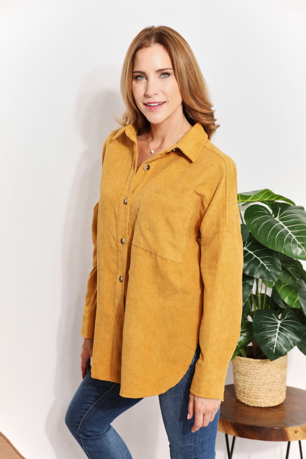 Button-Down Corduroy Tunic | Shirt