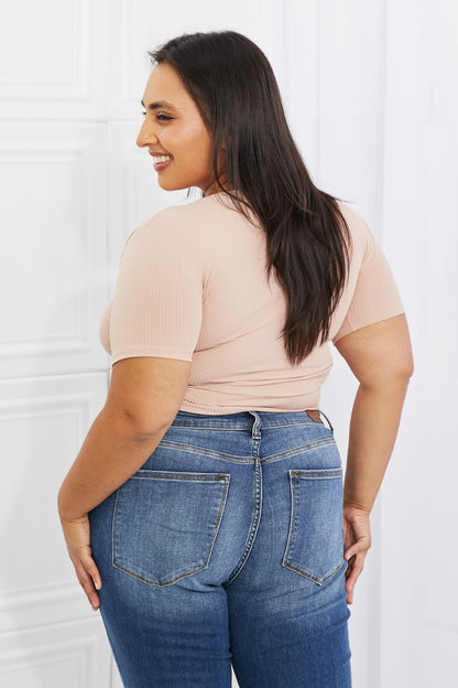 Blush Ribbed Front Scrunched | Top
