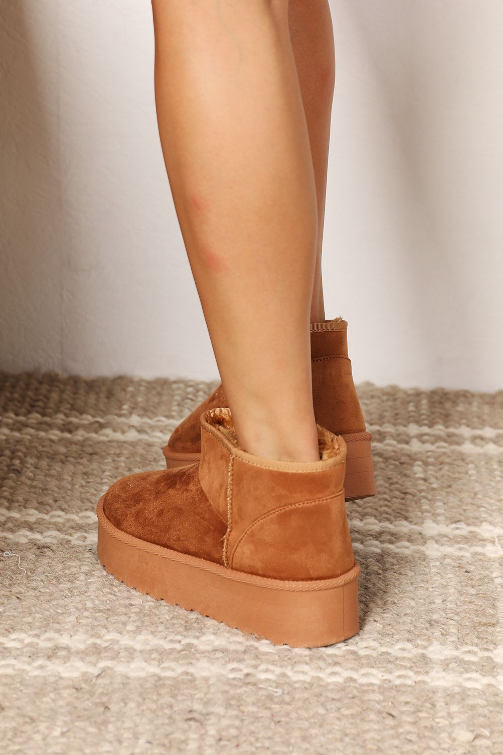 Fleece Lined Chunky Platform Mini | Boots