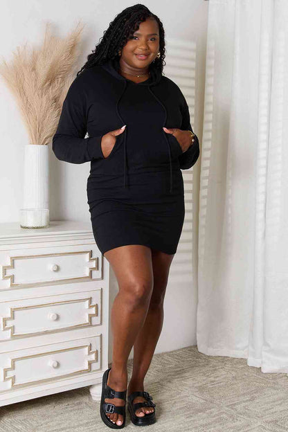 Drawstring Long Sleeve Hooded | Dress