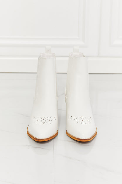 Stacked Heel Chelsea in White | Boot