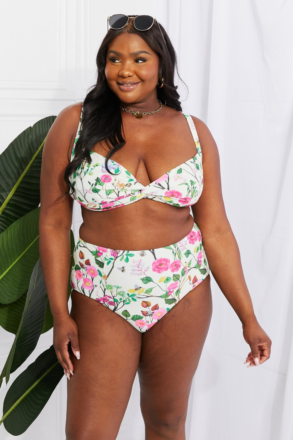 Creamy Floral Twist High-Rise | Bikini