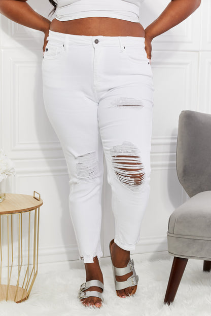 High Rise Slim Straight Ripped | Jeans