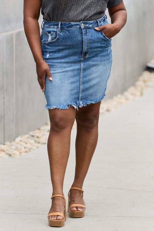 Frayed Denim Mini | Skirt