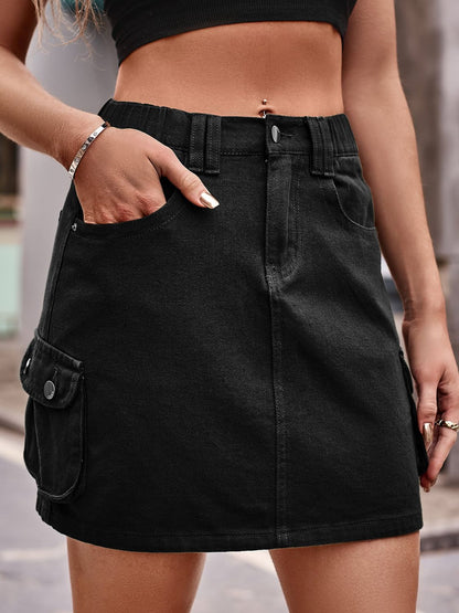 Denim Cargo | Mini Skirt