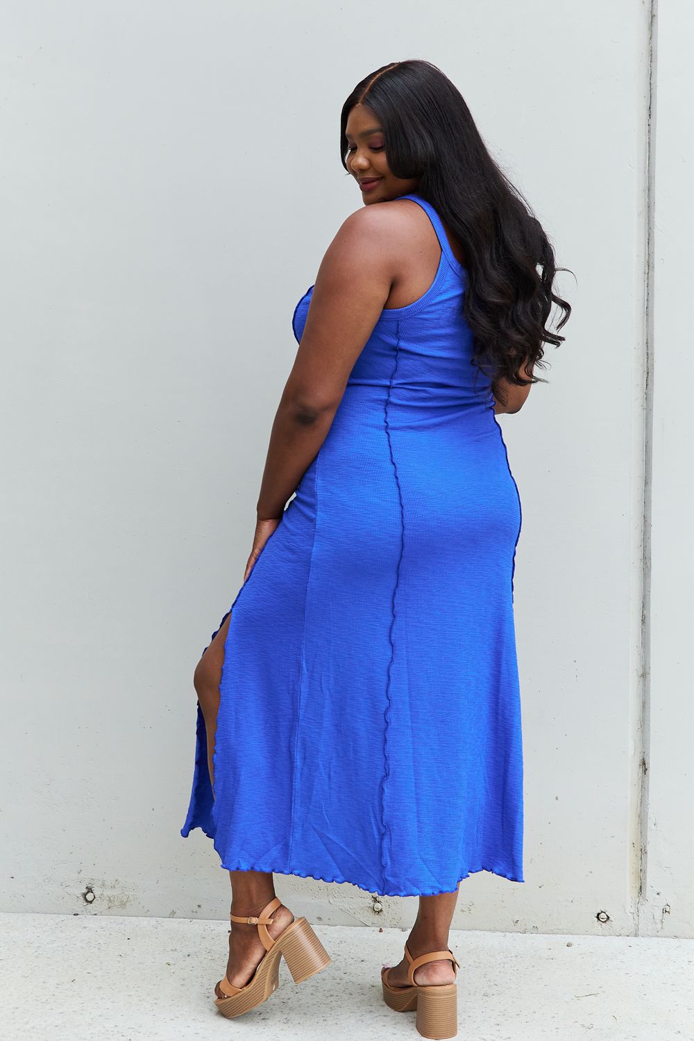 Cobalt Blue Notch Neck | Maxi Dress