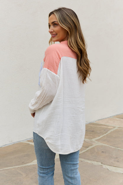Color Block Woven Button Down | Top