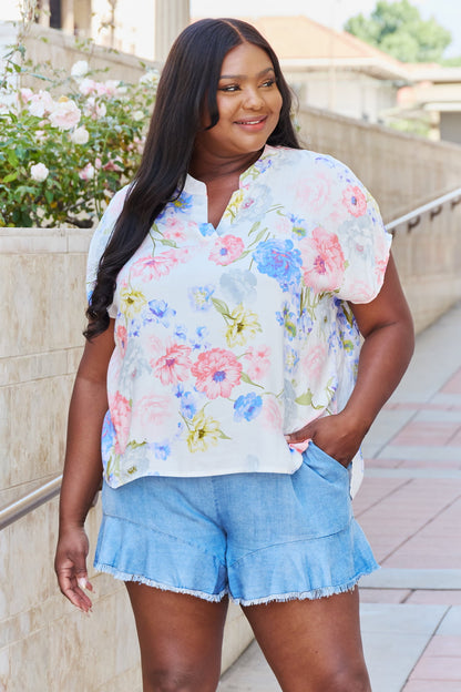 Short Sleve Floral Print | Top