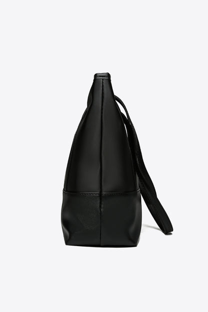 All Black Vegan Leather Tote | Bag