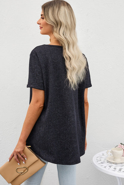 V-Neck Dropped Shoulder Tunic | Top