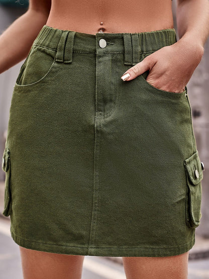 Denim Cargo | Mini Skirt