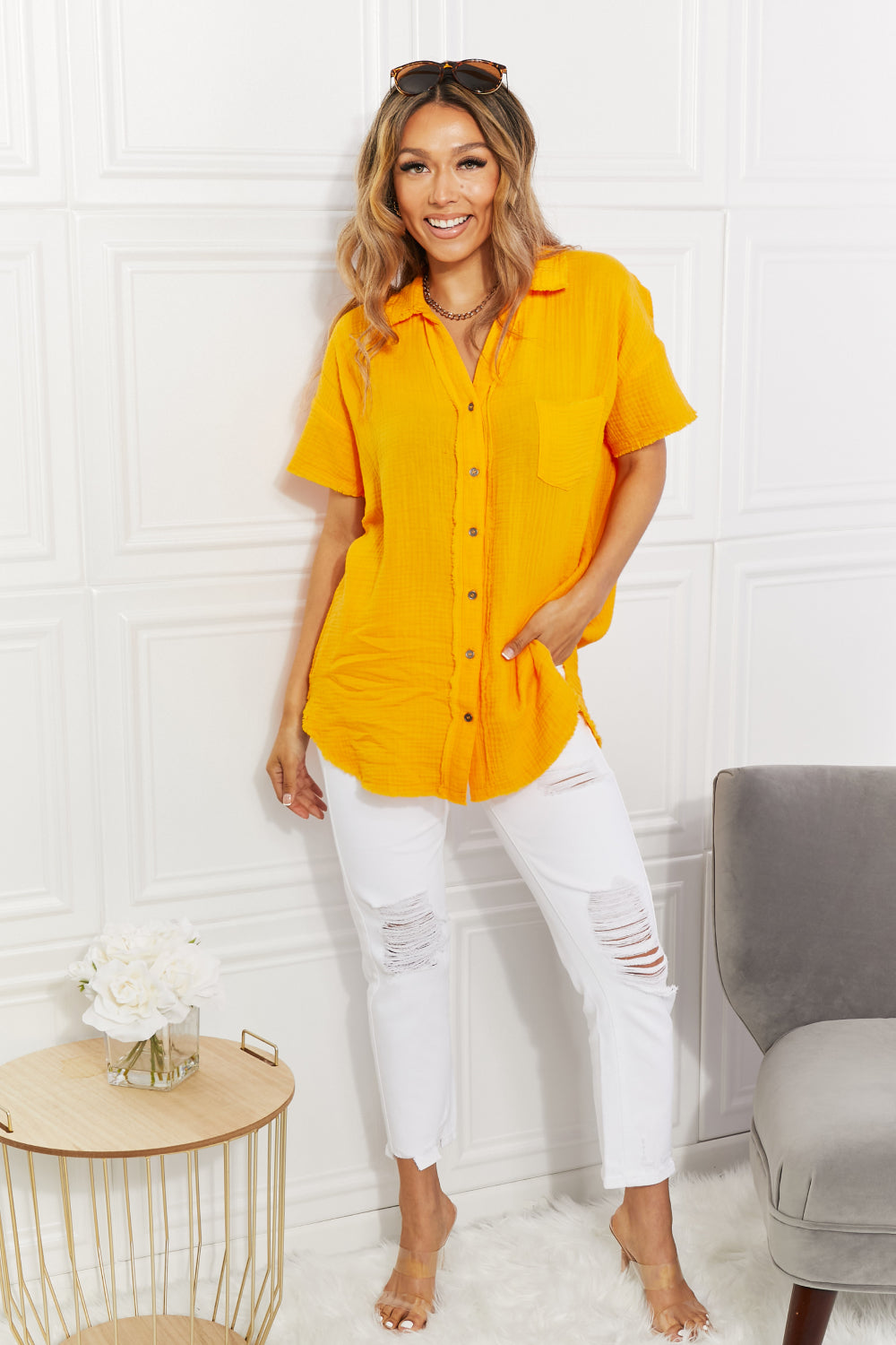 Short Sleeve in Mango | Shirt