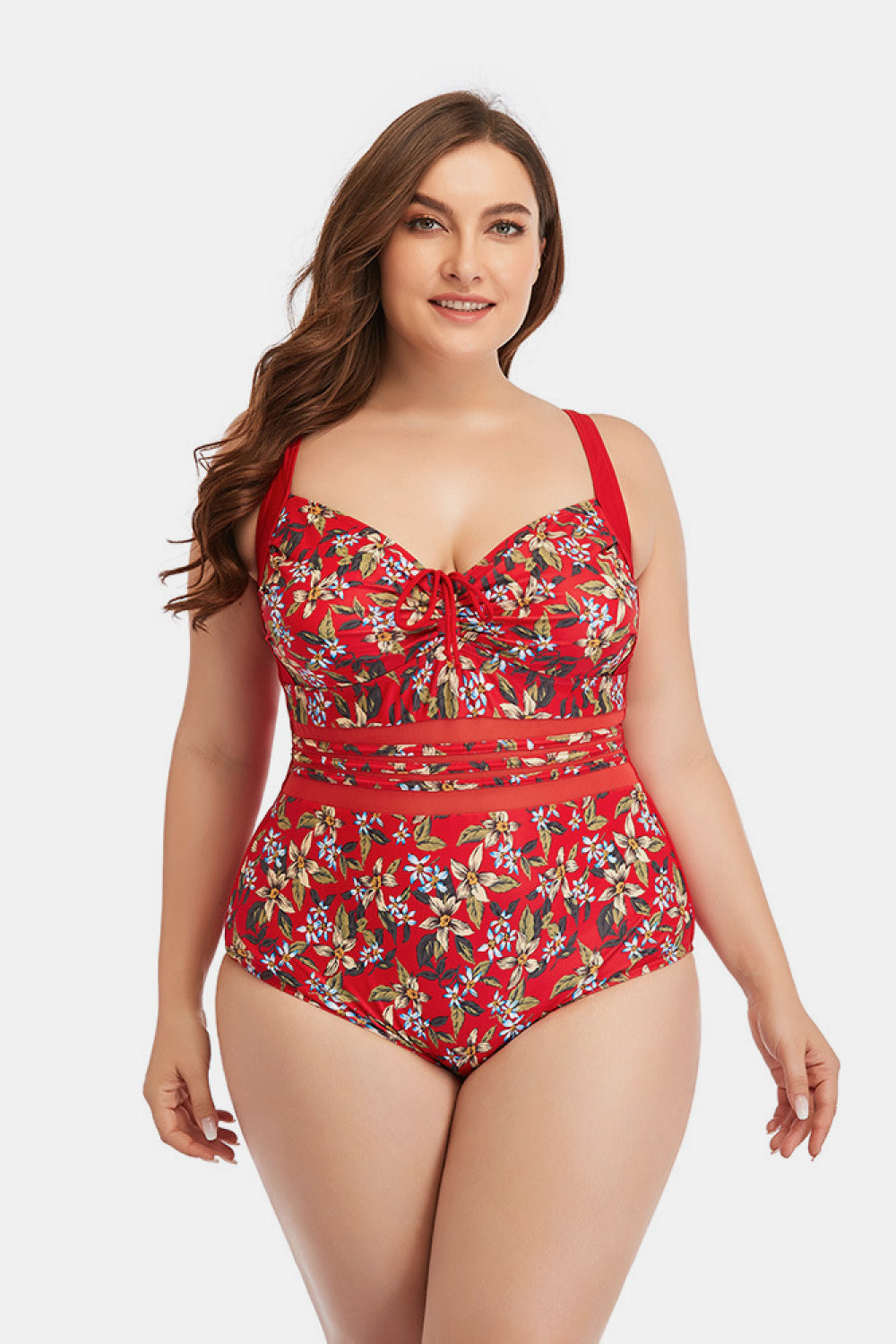 Floral Drawstring | One-Piece Swimsuit