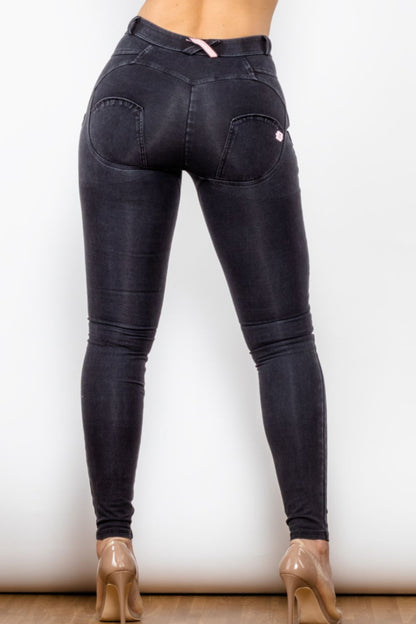 Comfy Huggers Deep Navy Buttoned Skinny Long | Jeans