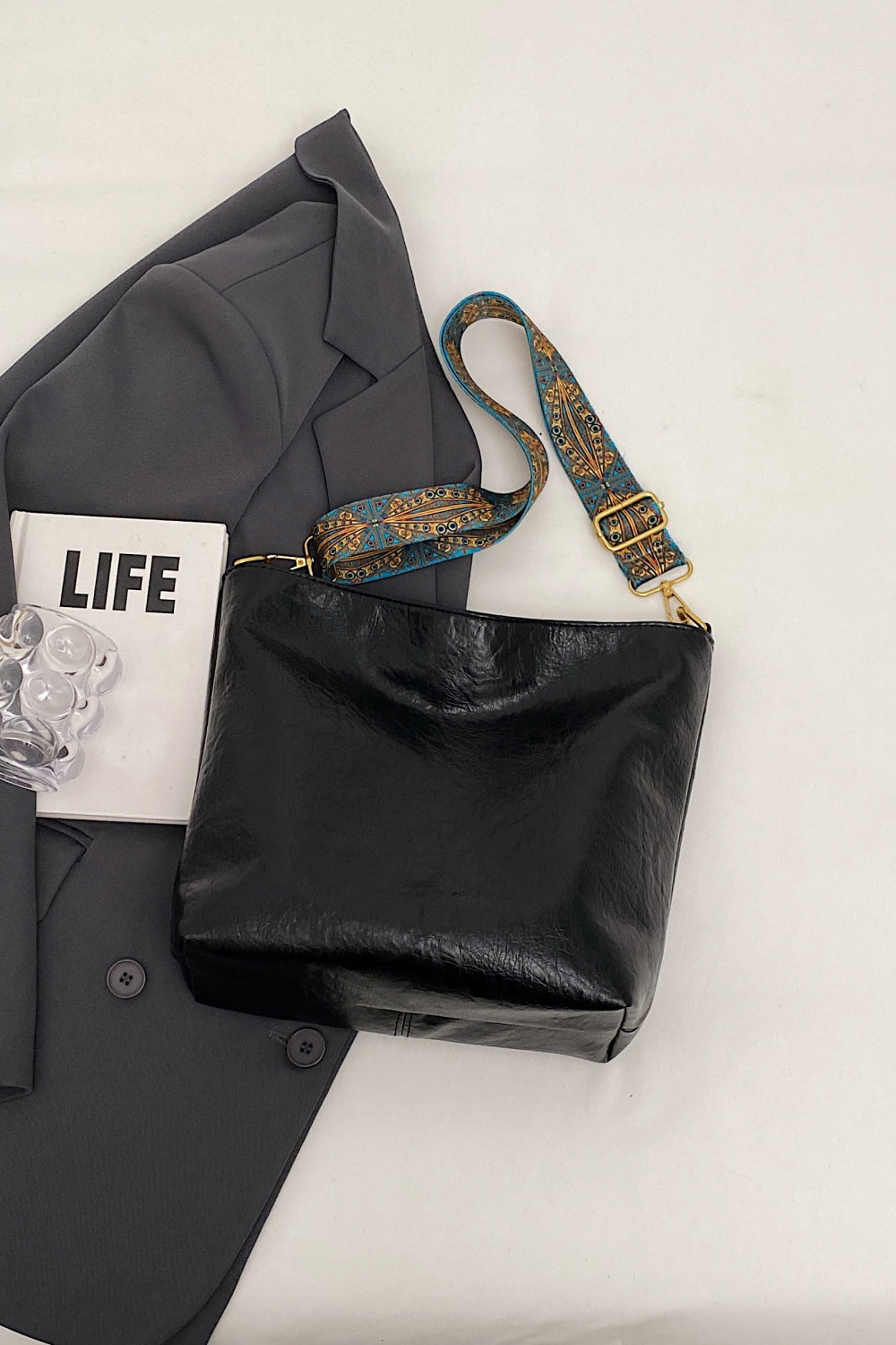 Ethnic Strap Vegan Leather Shoulder | Bag