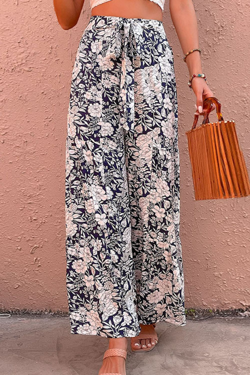 Floral Belted Wide Leg | Pants