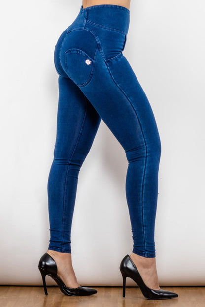 Comfy Huggers High Waist Zip Up Skinny Long | Jeans