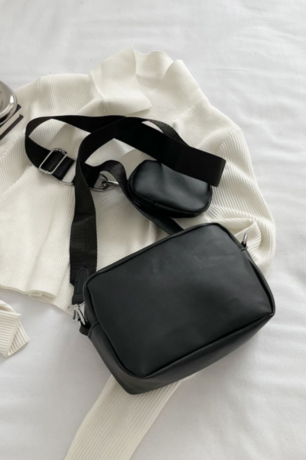 Vegan Leather Shoulder | Bag with Small Purse