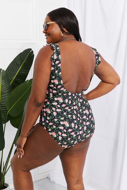 Floral Heaven Ruffle Faux Wrap | One-Piece Swimsuit
