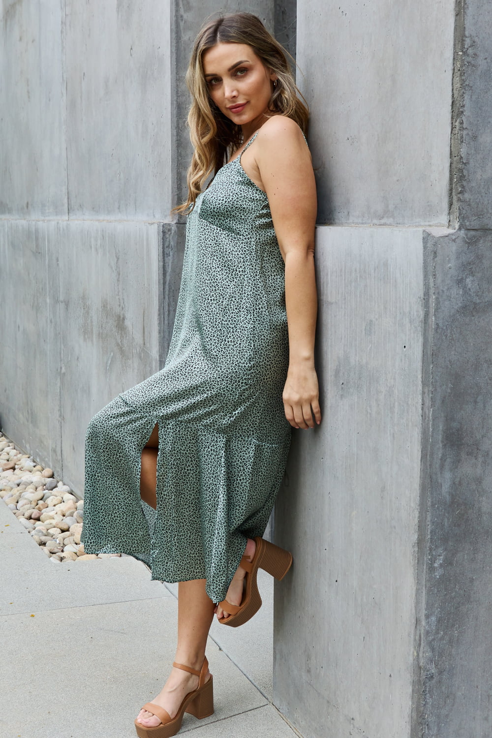 Satin Midi Slit | Dress