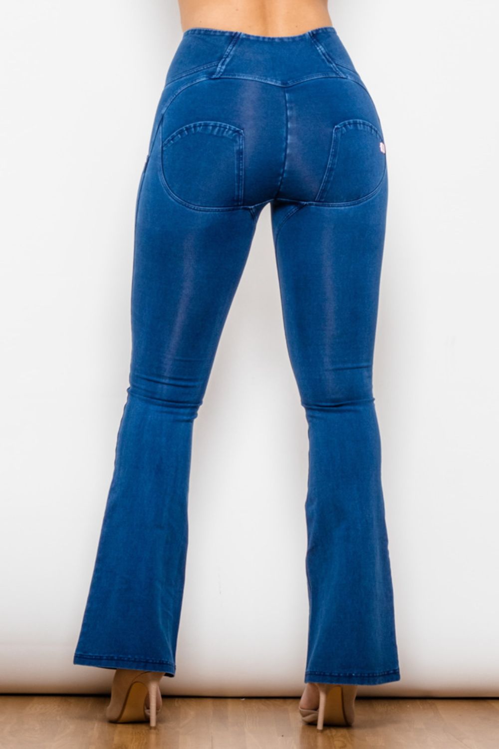 Comfy Huggers High Waist Zipped Flare Long | Jeans