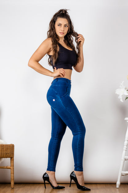 Comfy Huggers Blue Buttoned Skinny | Jeans