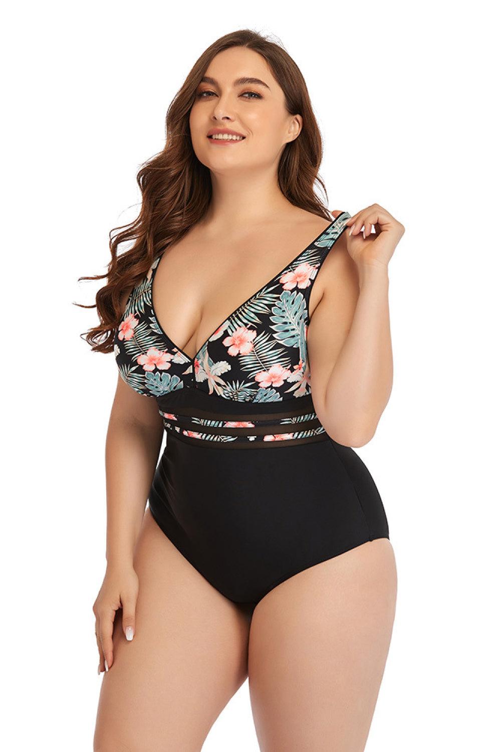 Floral Cutout Tie-Back | One-Piece Swimsuit