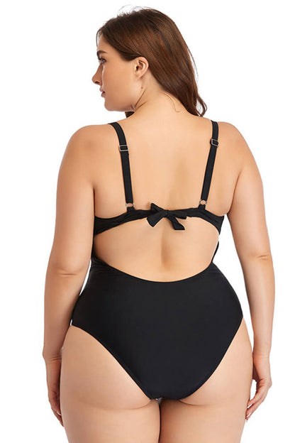 Spliced Mesh Tie-Back | One-Piece Swimsuit