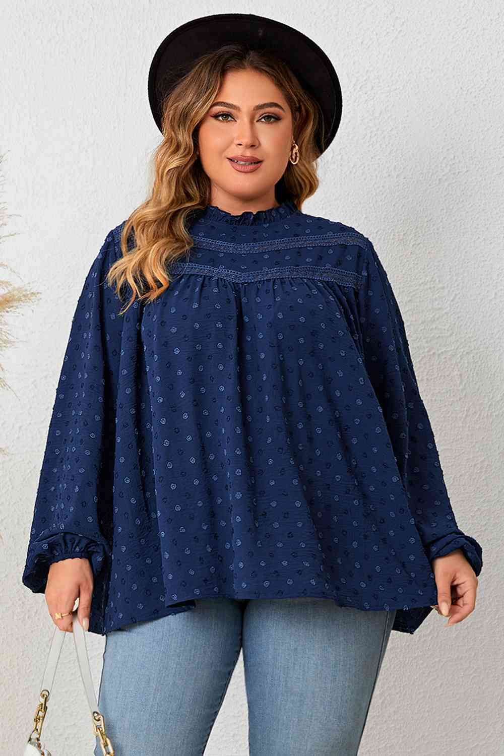 Mock Neck Balloon Sleeve | Blouse