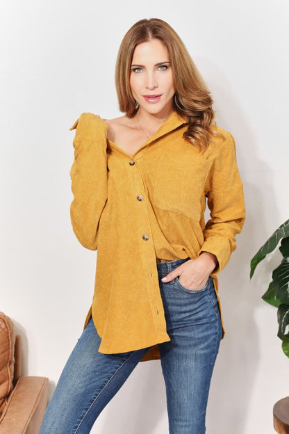 Button-Down Corduroy Tunic | Shirt