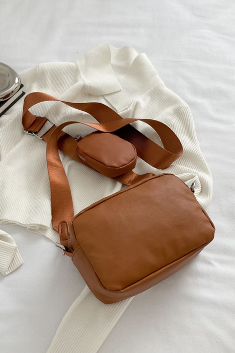 Vegan Leather Shoulder | Bag with Small Purse
