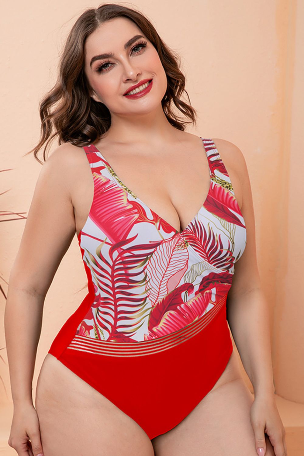 Two-Tone Plunge | One-Piece Swimsuit