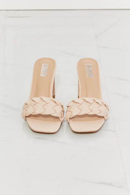 Braided Block Heel in Beige | Sandals