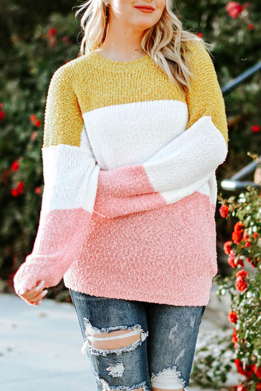 Color Block Round Neck | Sweater