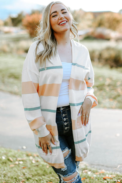Striped Open Front | Cardigan