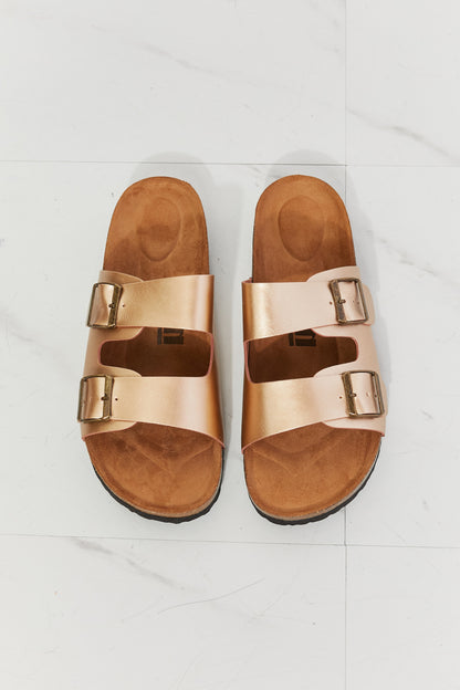 Double-Banded Gold | Slide Sandal