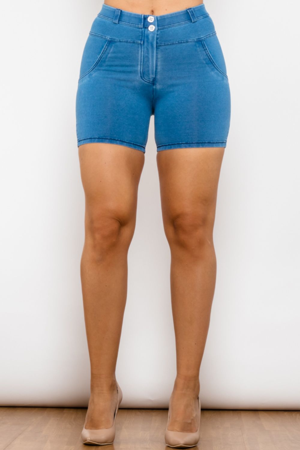 Buttoned Skinny Denim | Shorts