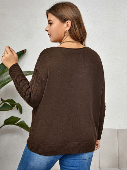 V-Neck Cable-Knit Long Sleeve | Sweater