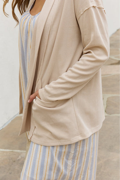 Soft Ribbed Open Front | Cardigan