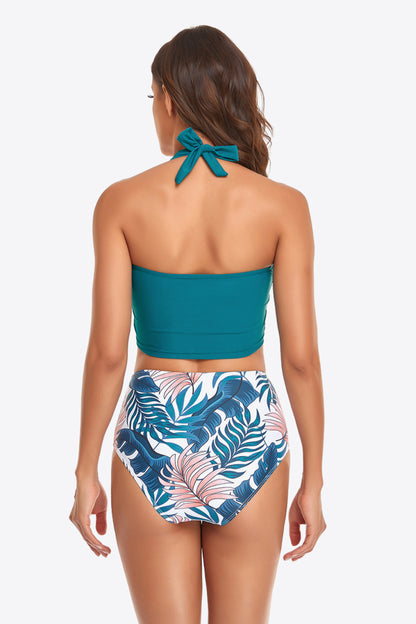 Botanical Halter Neck Drawstring | Bikini Set