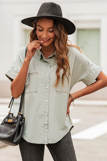 Collared Button-Front | Short Sleeve Shirt