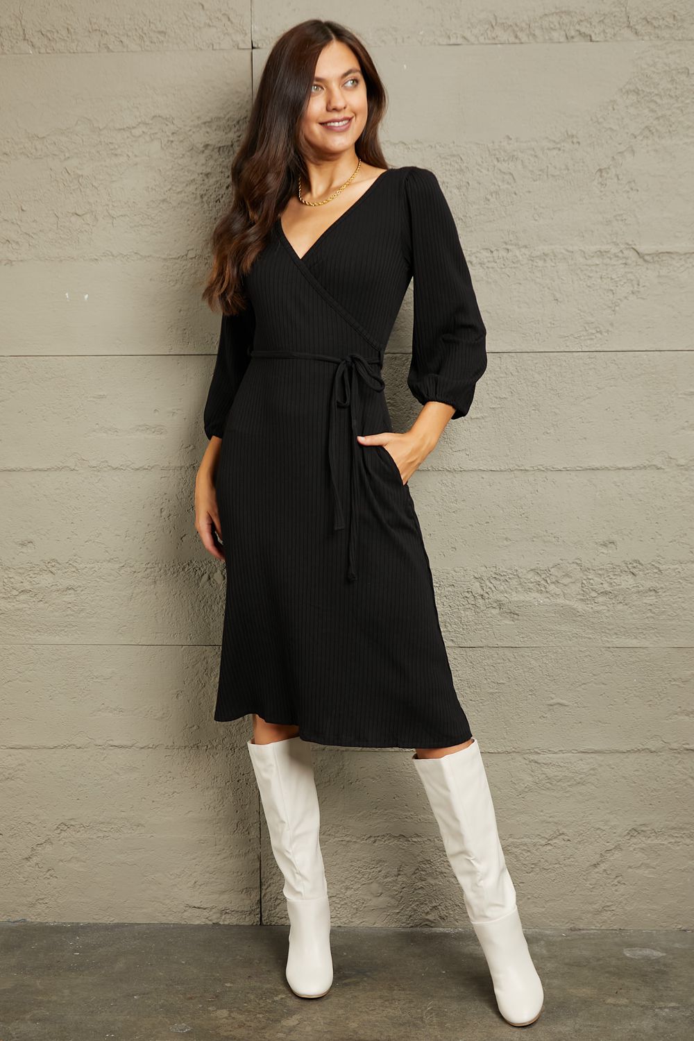 Surplice Flare Ruching | Dress