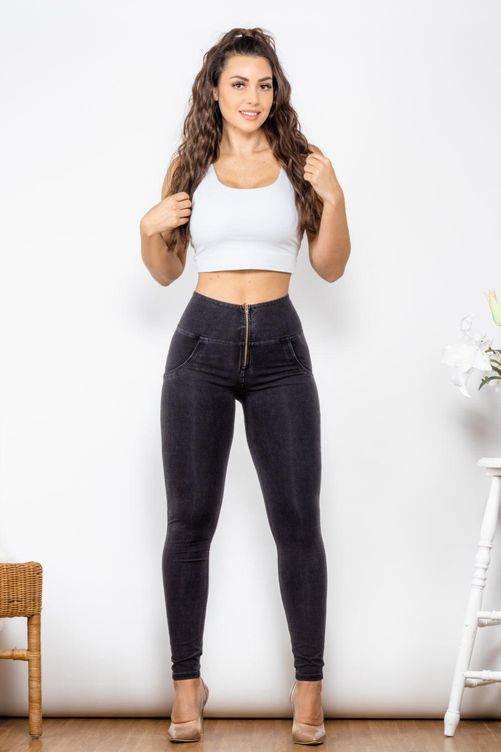 Comfy Huggers Zip Closure Skinny | Jeans