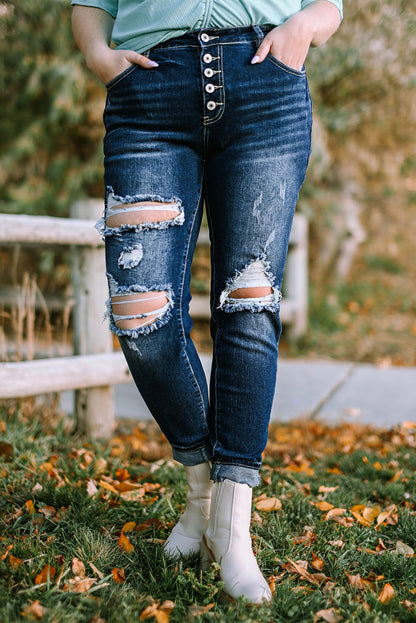 Button Fly Distressed | Jeans