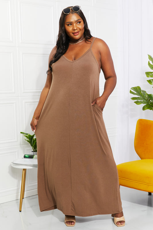 Beach Vibes Cami Maxi in Mocha| Dress