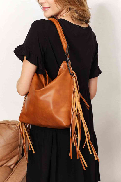 Vegan Leather Fringe Detail Shoulder | Bag