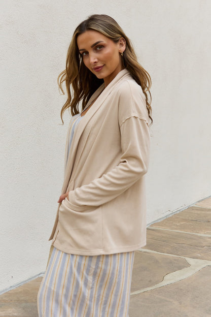 Soft Ribbed Open Front | Cardigan