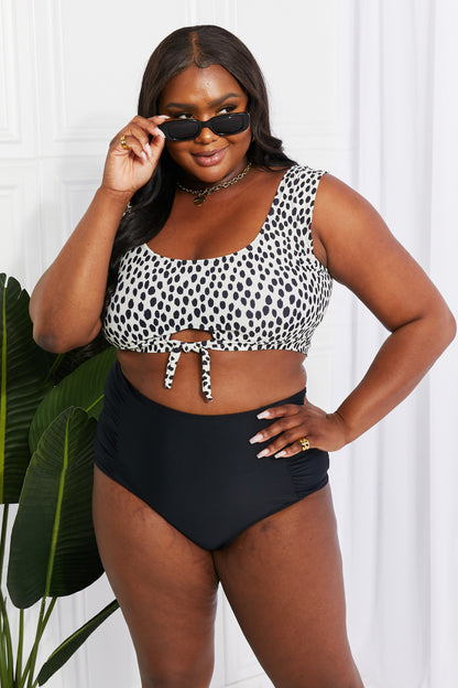 Spotty Crop Top and Ruched Bottoms | Swimwear Set